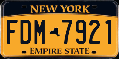 NY license plate FDM7921