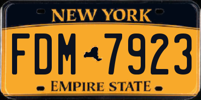 NY license plate FDM7923
