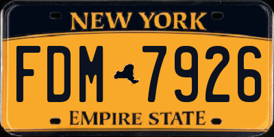 NY license plate FDM7926