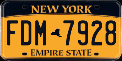 NY license plate FDM7928