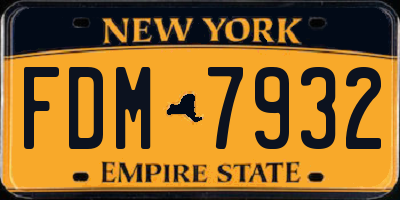 NY license plate FDM7932