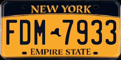 NY license plate FDM7933