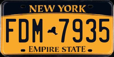 NY license plate FDM7935