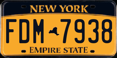 NY license plate FDM7938