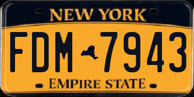 NY license plate FDM7943