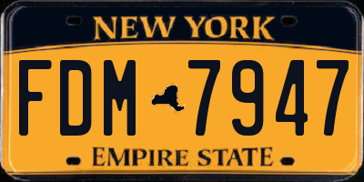 NY license plate FDM7947