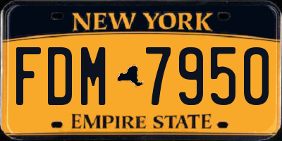 NY license plate FDM7950