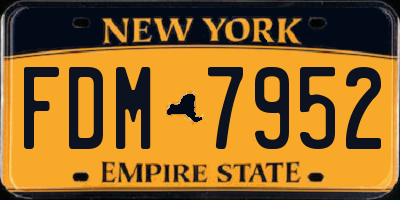 NY license plate FDM7952
