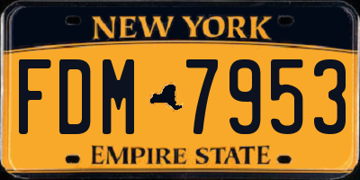 NY license plate FDM7953