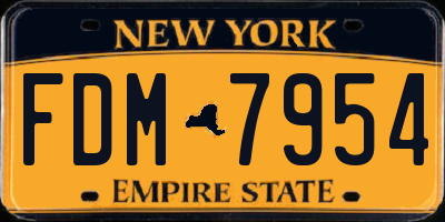 NY license plate FDM7954