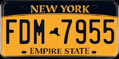 NY license plate FDM7955