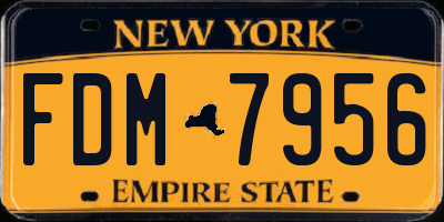 NY license plate FDM7956