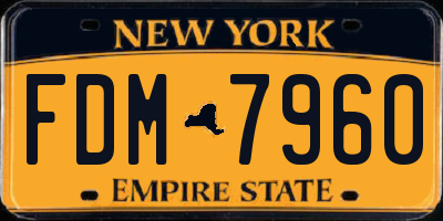 NY license plate FDM7960