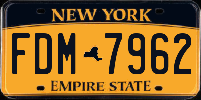 NY license plate FDM7962