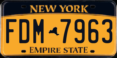 NY license plate FDM7963