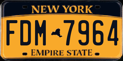 NY license plate FDM7964