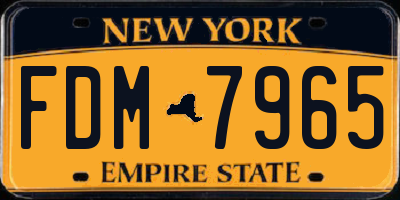 NY license plate FDM7965