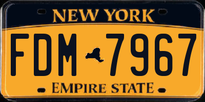NY license plate FDM7967
