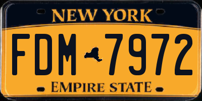 NY license plate FDM7972