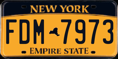 NY license plate FDM7973