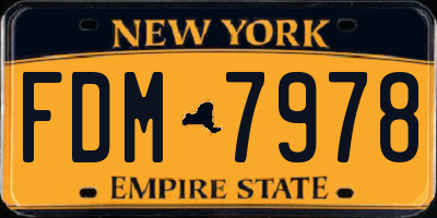 NY license plate FDM7978