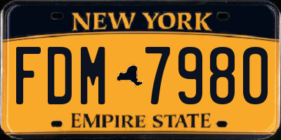 NY license plate FDM7980