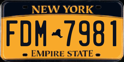 NY license plate FDM7981