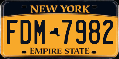 NY license plate FDM7982