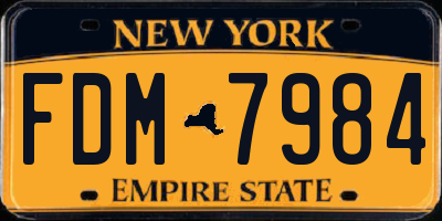 NY license plate FDM7984