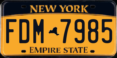 NY license plate FDM7985