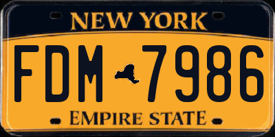 NY license plate FDM7986