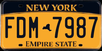NY license plate FDM7987