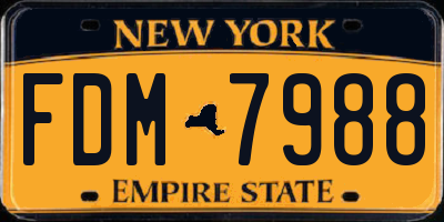 NY license plate FDM7988