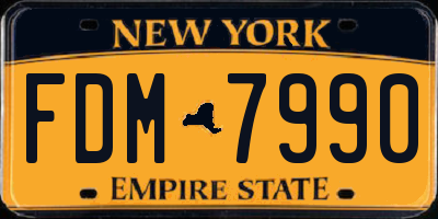 NY license plate FDM7990