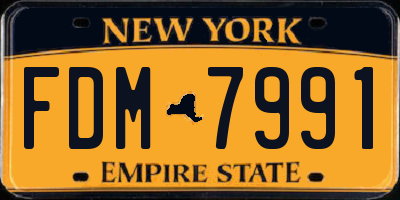 NY license plate FDM7991