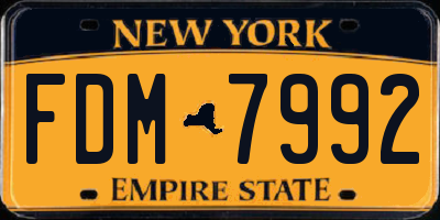 NY license plate FDM7992