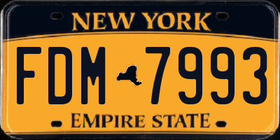 NY license plate FDM7993