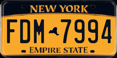 NY license plate FDM7994