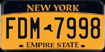NY license plate FDM7998
