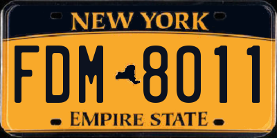 NY license plate FDM8011