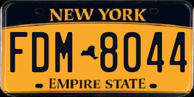 NY license plate FDM8044