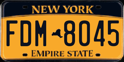 NY license plate FDM8045