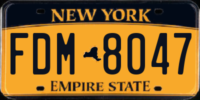 NY license plate FDM8047