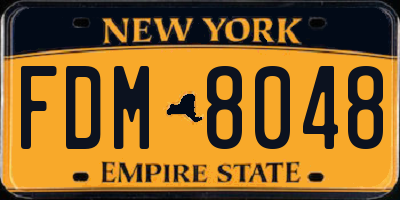 NY license plate FDM8048