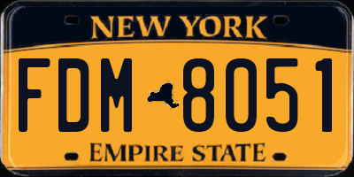 NY license plate FDM8051