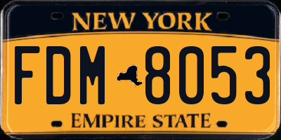 NY license plate FDM8053