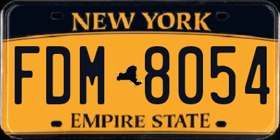 NY license plate FDM8054