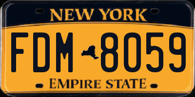 NY license plate FDM8059