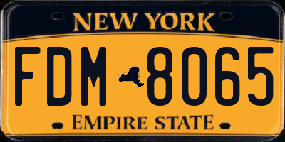 NY license plate FDM8065