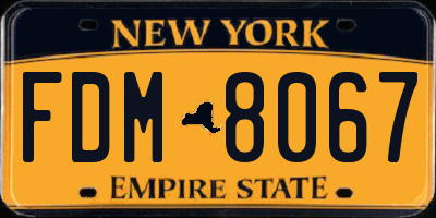 NY license plate FDM8067